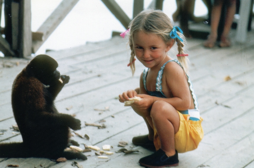 Alison with her first childhood best friend. Photo Credit: David Blehert